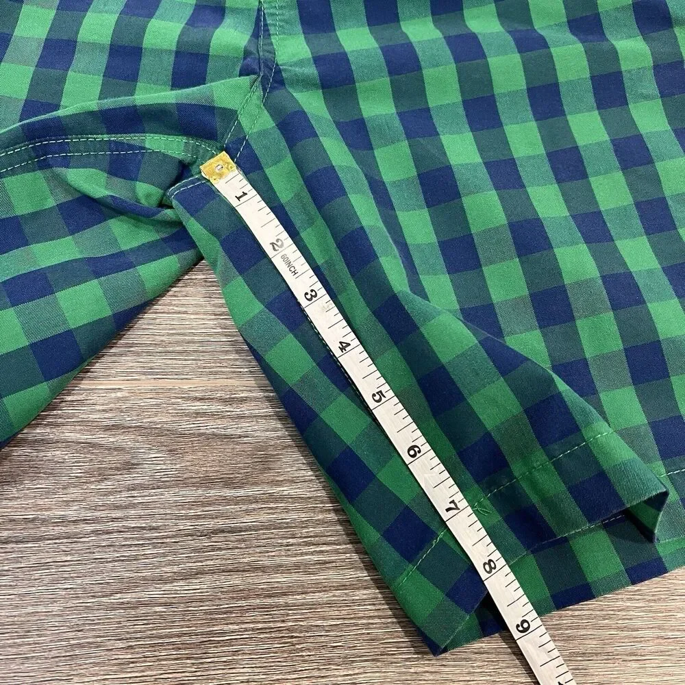 Nautica Swim Trunks Men's 36 Red Plaid Swimwear Cargo Drawstring Board Shorts